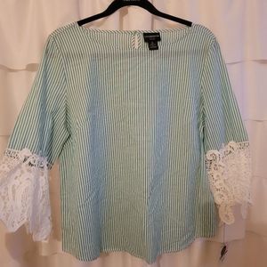 Liz top with lace bell sleeves